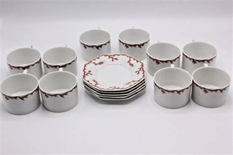 Fitz And Floyd Pussy Willow 15 Piece Lot Of Cups And Saucers 1976 Ebay