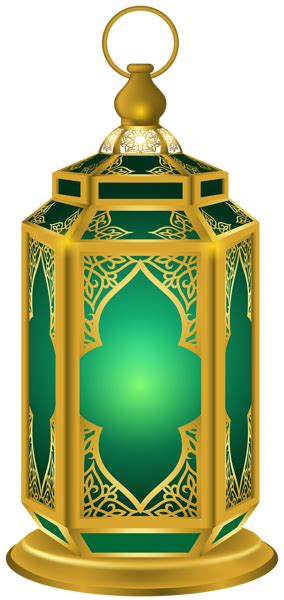 Green Islamic Transparent Background With Lantern Download Png Image