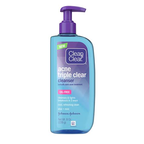 Clean And Clear Acne Triple Clear Facial Cleanser Salicylic Acid 8 Oz