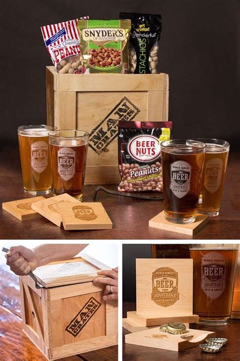 Shop findgift for wine glasses, beer mugs, glassware, decanters and shot glasses. Personalized Barware Crate | Gifts, Diy gifts, Man cave ...