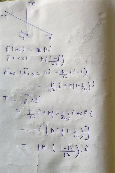 13 Two Small Identical Dipoles AB And CD Each Of Dipole Moment P Are