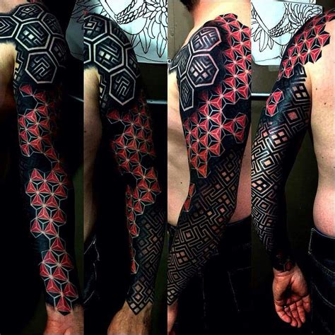 really cool geometric design sleeve really intricate and detailed awesome geometric sleeve
