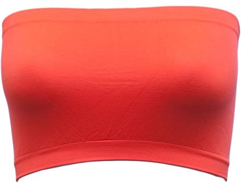 Clothes Effect Seamless Bandeau Strapless Tube Top Bra Neon Orange At Amazon Women’s Clothing