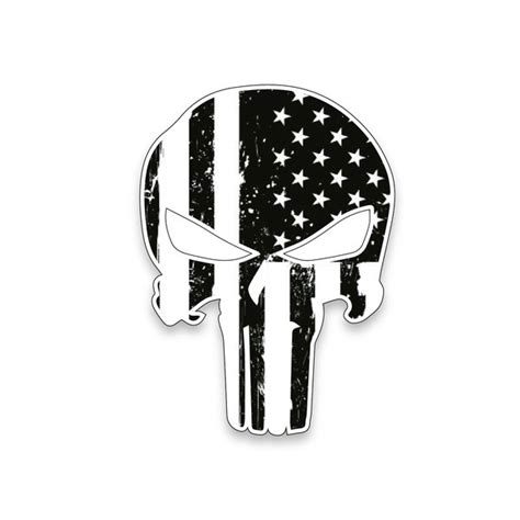 Black And White Usa Punisher Skull Low Priced Decals Lots Of Designs