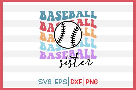 Baseball Sister Retro Svg Design Graphic By Svg King · Creative Fabrica