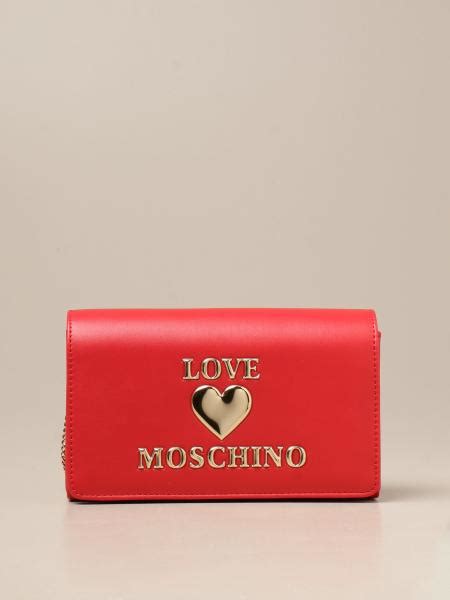 Love Moschino Crossbody Bag With Logo Red Love Moschino Crossbody