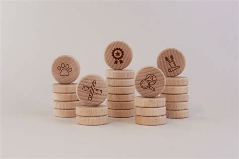 Wooden Good Job Tokens Set Waldorf And Montessori Toy 25 Etsy