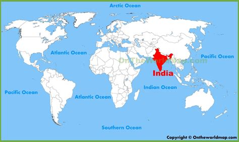 Índia No Mapa Mundo Índia Mapa Sul Da Ásia Ásia