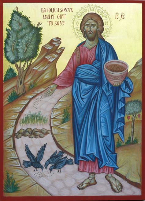 Icon Christ The Sower Of Seeds Hand Painted Bible Paintings Orthodox