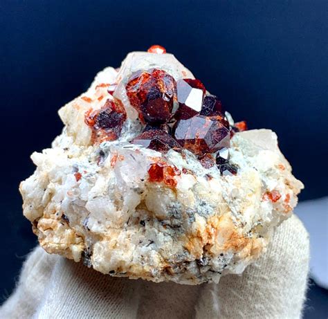 Red Garnet Crystals On Quartz Mineral Specimen From Skardu Etsy