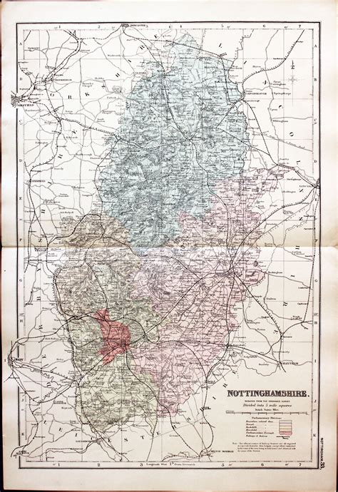 Antique Maps Of Nottinghamshire England Richard Nicholson