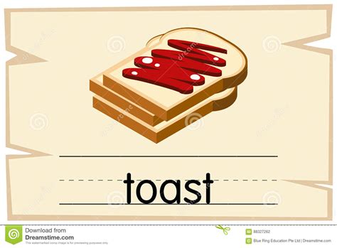 Wordcard Template For Word Toast Vector Illustration Cartoondealer