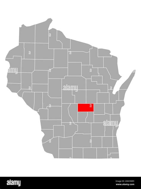 Map Of Waushara In Wisconsin Stock Photo Alamy