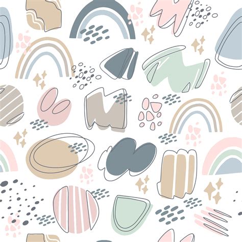 Vector Seamless Pattern In Gentle Pastel Colors Abstract Spots