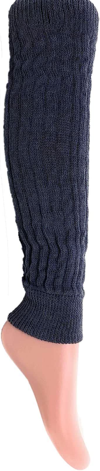 Cotton Leg Warmers Knitted Retro Adult Unisex Anthracite