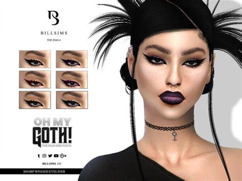 The Sims Resource Oh My Goth Sharp Winged Eyeliner Sims 4 Cc