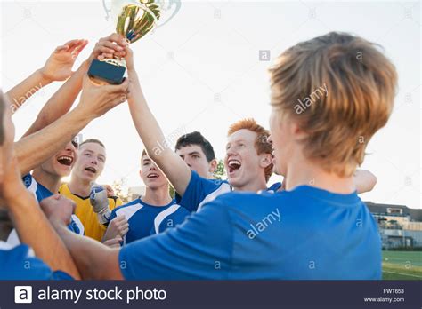 Soccer Teammates Holding Trophy Hi Res Stock Photography And Images Alamy