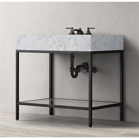 Restoration Hardware Hudson Metal Single Washstand Bathroom Sink Vanity