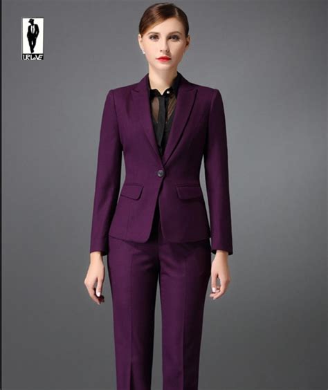 Ur 147 Custom Made Purple Bussiness Formal Elegant Women Suit Set