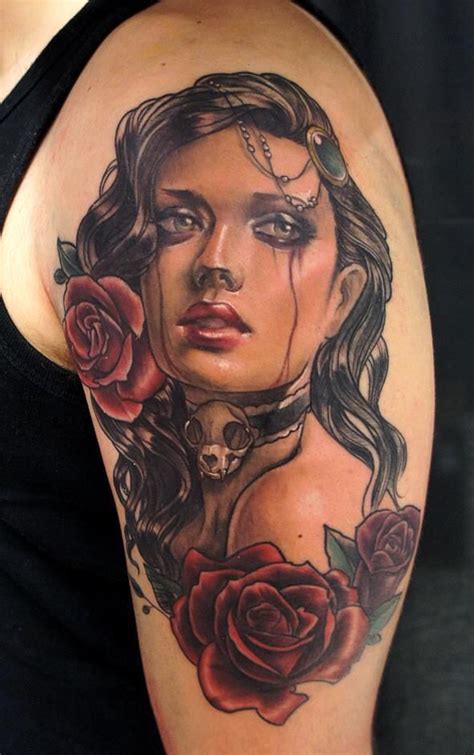 Crying Girl Tattoo Gakkin Tattoo Pin Up Girl Tattoo Gypsy Tattoo