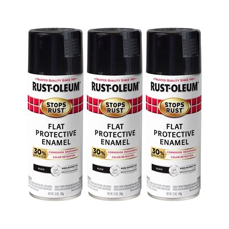 3 Pack Rust Oleum Stops Rust Advanced Gloss Black Protective Enamel