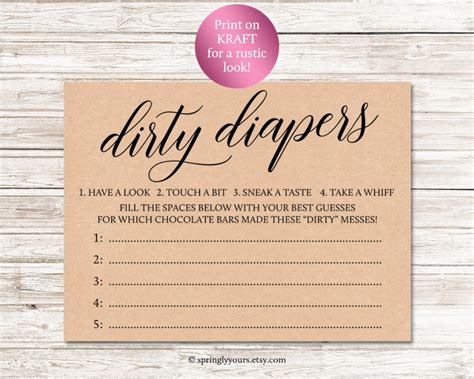 Dirty Diaper Game Printable Printable Word Searches