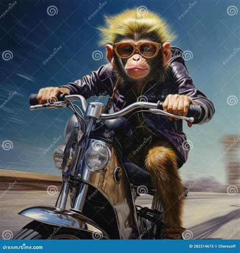 Monkey Riding A Motorcycle Stock Illustration Illustration Of Bike