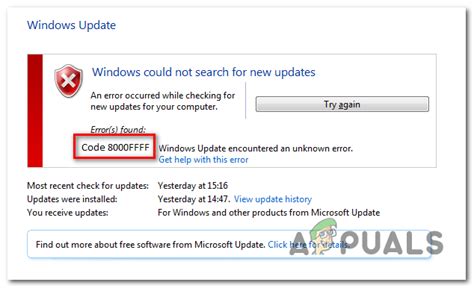 Easy Fixes For Windows Update Error 8000FFF