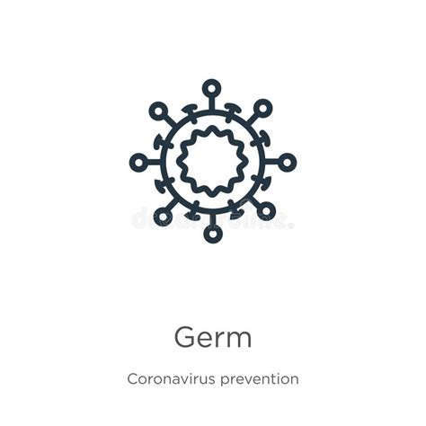 Germ Icon Thin Linear Germ Outline Icon Isolated On White Background