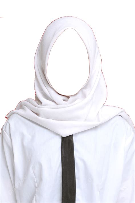 Wanita Kemeja Putih Dan Template Foto Jilbab Hitam Ke
