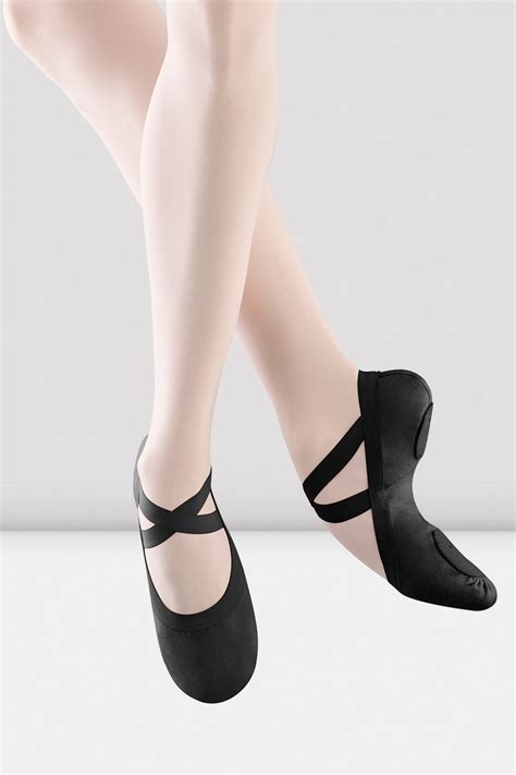 Ladies Pro Elastic Canvas Ballet Shoes Black Bloch Dance Us