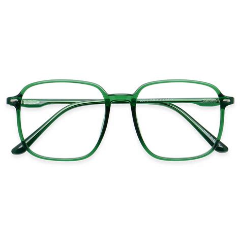 G5812 Square Green Eyeglasses Frames Leoptique
