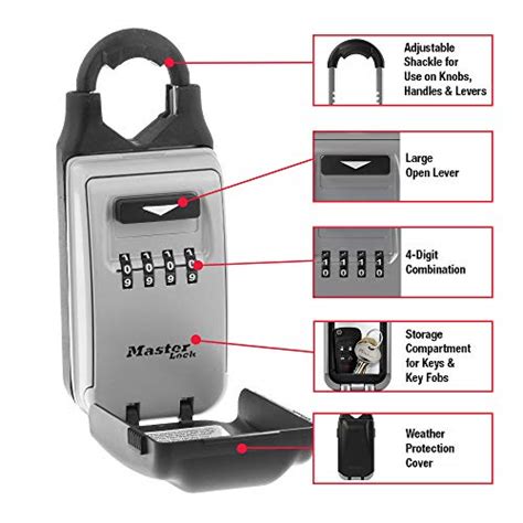 Master Lock 5400d Set Your Own Combination Portable Lock Box 5 Key