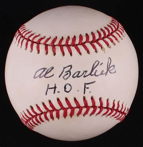 Al Barlick Signed Onl Baseball Inscribed Hof Jsa Coa Pristine Auction