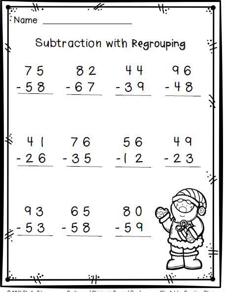In this counting worksheet, students count how many christmas trees they see on the worksheet and then circle or. Christmas math--2-digit subtraction with regrouping-FREE ...