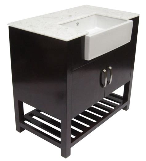 Shop for the vanity that features ample storage & a striking marble counter. ALFI brand AB36DO Bathroom Vanity With A Farm Sink ...