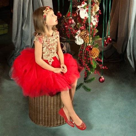 Lesy Luxury Flower Girls Red And Gold Embroidered Party Dress