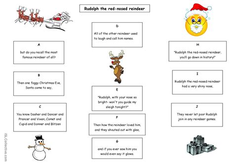 Rudolph The Red Nosed Reindeer Warme English Esl Worksheets Pdf And Doc
