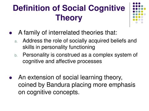 Ppt Social Cognitive Theory Powerpoint Presentation Free Download