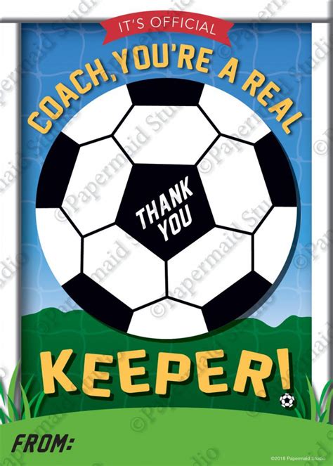 Printable Soccer Coach Thank You Card Printable Soccer Etsy Free