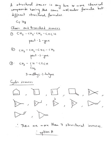 The Number Of Structural Isomers Possible With Molecular Formula C H Is