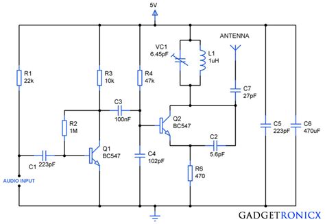 Fm Transmitter Circuit Using Transistors Gadgetronicx