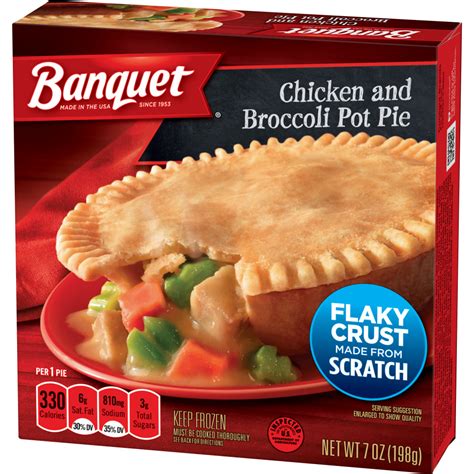 This can easily be prepared ahead of time and assembled just prior to baking. BANQUET Chicken Broccoli Pot Pie | Conagra Foodservice