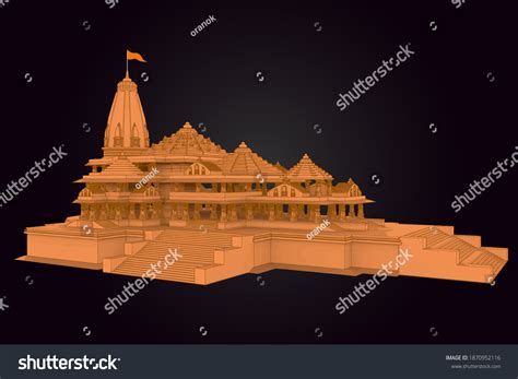 Shri Ram Mandir Ayodhya Temple Lugar Vector De Stock Libre De