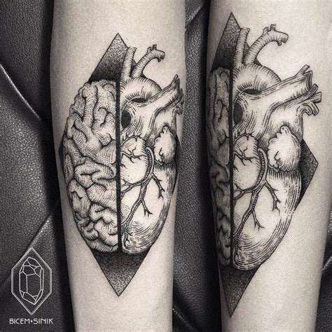 Lines And Dots The Beautiful Minimalist Tattoos Of Bicem Sinik Brain Tattoo Anatomical