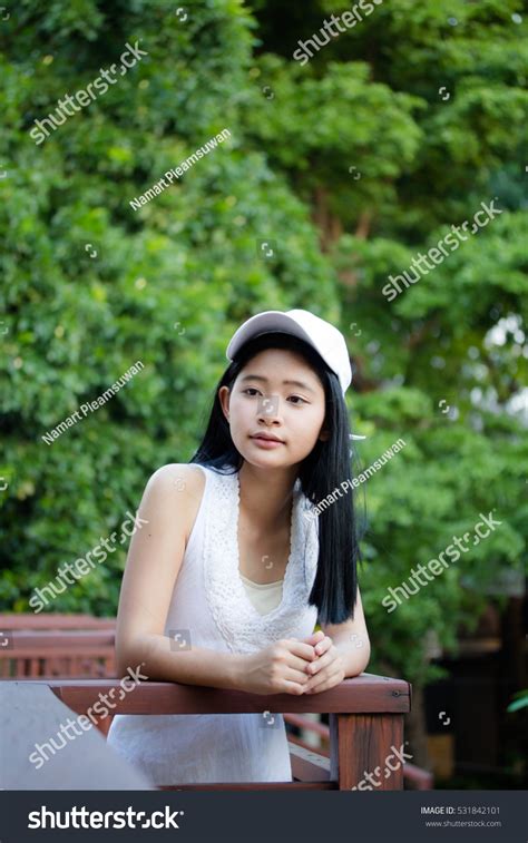 Portrait Thai Teen Beautiful Girl Happy Stock Photo 531842101