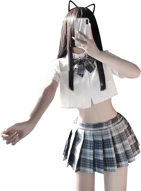 Yomorio Anime Lingerie Naughty Schoolgirl Outfit Lingerie Sexy Japanese Cosplay Uniform Blue