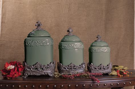 Kitchen canister styles through the years. Sage Large Ceramic Canister Set