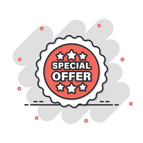 Special Offer Label Icon In Comic Style Discount Banner Cartoon Vector