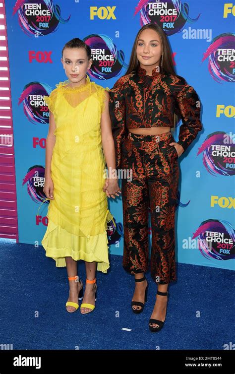 Millie Bobby Brown Right And Maddie Ziegler Arrive At The Teen Choice
